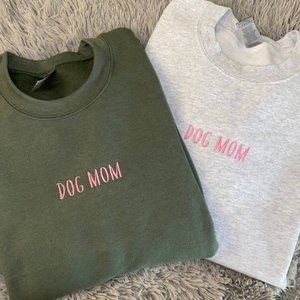 Dog mom embroidered sweatshirt